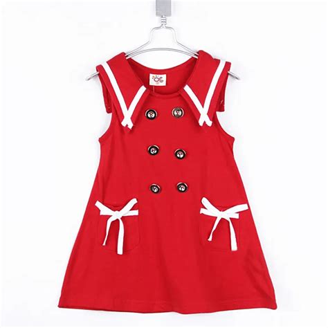 Summer Navy Style Girls Clothing Baby Sleeveless One Piece Dress 0966