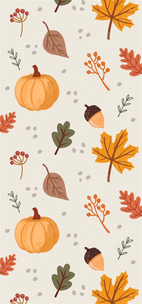 Pumpkin And Falls Leaf Autumn Seamless Pattern Background Wallpaper
