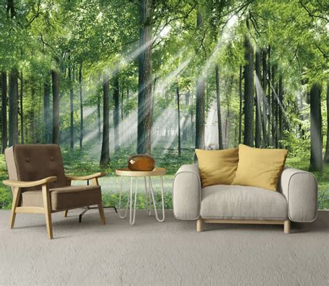 3d Sunshine Forest 1594 Aj Wallpaper