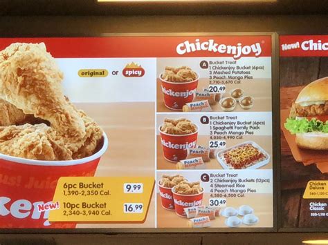 Jollibee Menu 1 Bucket Chicken Price Local Fast Food Food Delivery