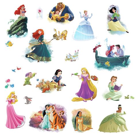 Disney Princess Dream Big Wall Decals 22 Cinderella Rapunzel Belle