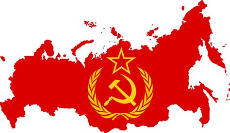 Soviet Union Map With Flag