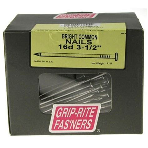 Grip Rite 8 Gauge X 3 12 In Bright Smooth Shank Common Nail 5 Lb