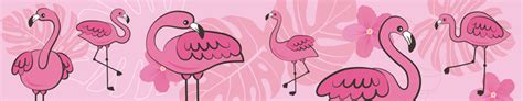 Red Flamingos Wall Border Sticker Tenstickers