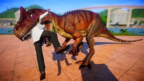 Jurassic World Evolution Allosaurus Carnotaurus Breakout Fight Otosection