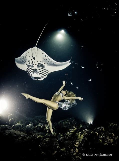 Underwater Photo Shoot Pairs Model And Manta Ray In Mesmerizing Dance