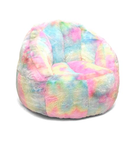 Pink Fluffy Bean Bag Chair Himalayan Faux Fur Deep Pool Bean Bag Chair Pottery Barn Teen