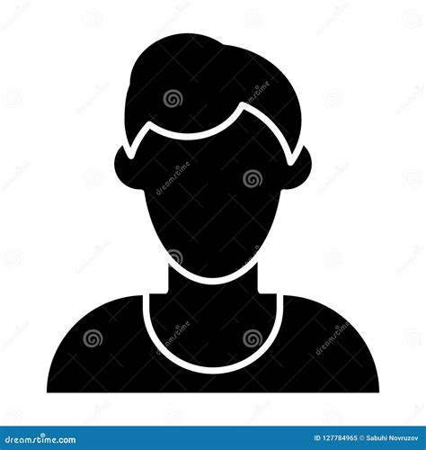 Man Faceless Avatar Solid Icon Default Profile Vector Illustration Isolated On White Stock