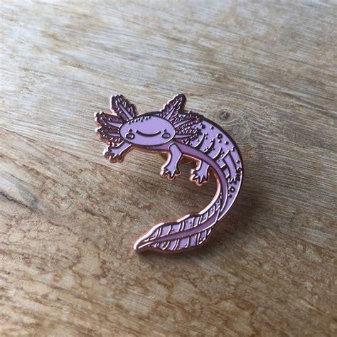 Axolotl Enamel Pin Badge Brooch Lapel Rose Gold Etsy