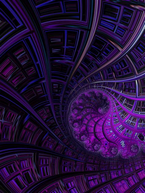 Fractal Spiral Abstraction Purple Hd Phone Wallpaper Peakpx