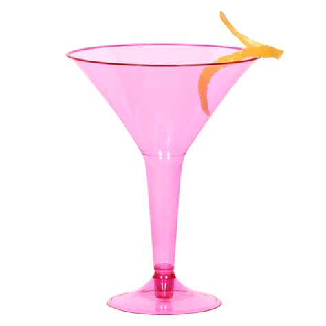 Hot Pink Plastic 8 Oz Martini Glasses 20 Ebay