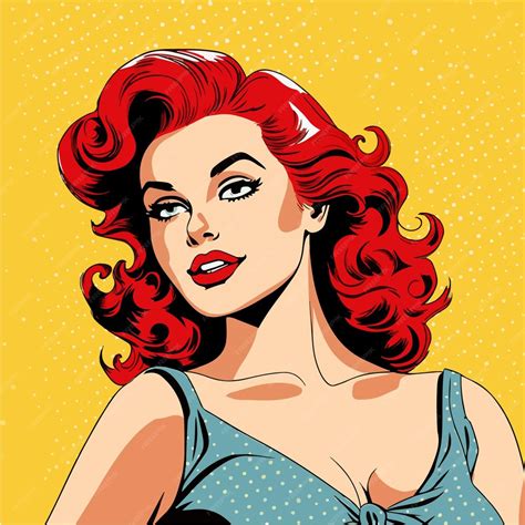 Premium Vector Op Art Pinup Girl Retro Color Style Comic Glamour Gorgeous Abstract Colorful Lady