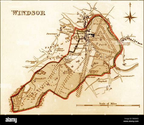 1832 Victorian Map Of Windsor Stock Photo Alamy