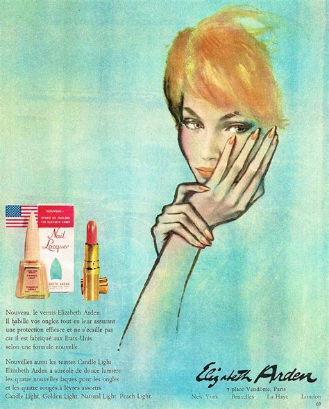 Elizabeth Arden Lipstick And Nail Polish Ad 1965 Vintage Makeup Ads