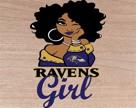 Bantimore Ravens Girl Nfl Logo Svg Nfl Lover Svg Afro Svg Etsy