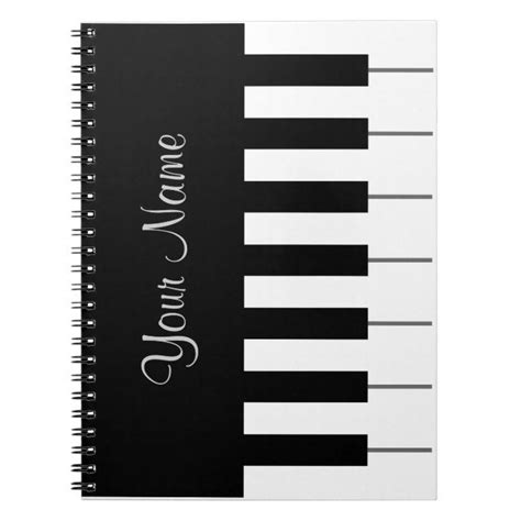 Cool Piano Notebook | Zazzle.com | Spiral notebook covers, Custom notebooks, Music notebook