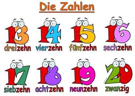 Deutsch Die Zahlen 13 20 German Language Learning German Language