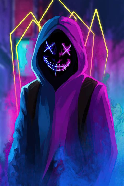 640x960 mask neon guy iphone 4 iphone 4s hd 4k wallpapers images backgrounds photos and pictures