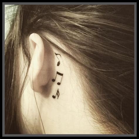 Temporary Tattoos Set Of 3 Music Note Tattoos Ear Tattoos Body Etsy