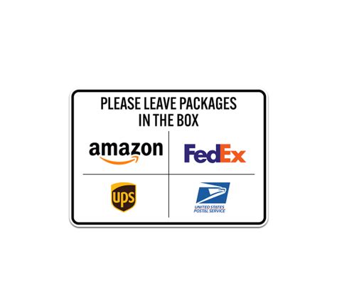 Please Leave Packages In The Box Aluminum Sign Non Reflective