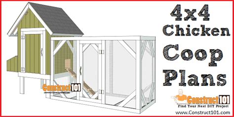 4x4 Chicken Coop Plans With Chicken Run Instant Download Construct101