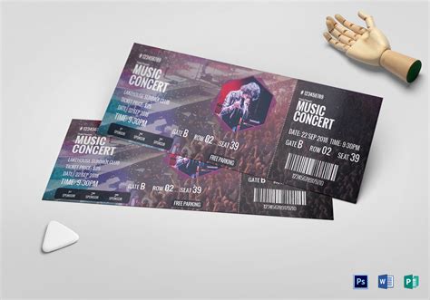 ✓ free for commercial use ✓ high quality images. Music Concert Ticket Design Template in PSD, Word ...