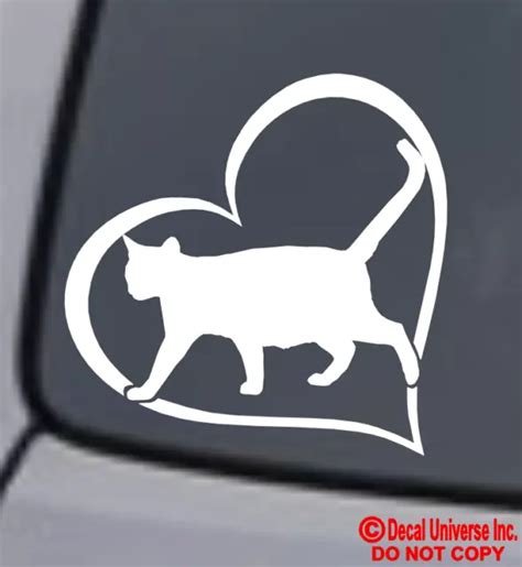 Paw Print With Heart Pet Cat Dog Vinyl Decal Car Wall Window Sticker