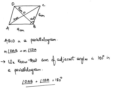 In The Adjoining Figure ABCD Is A Parallelogram Complete Each