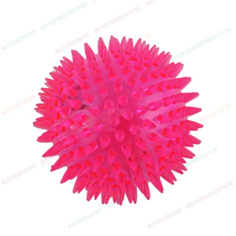 Pink Flashing Spikey Neon Light Up Ball 10cm Visual Tactile Sensory