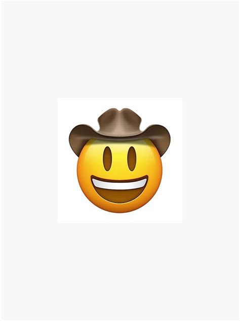 Happy Cowboy Emoji Sticker For Sale By Ellawhitehurst Redbubble