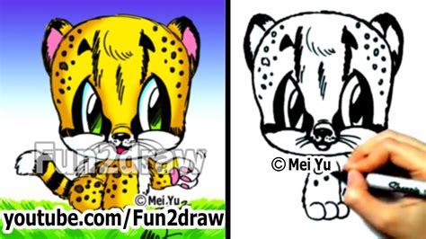 How To Draw Animals How To Draw A Baby Cheetah Cute Art Fun2draw