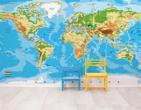 Large Wall Map Of World Map