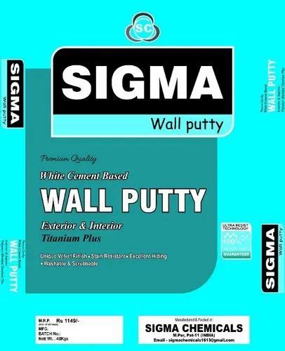 Sigma Wall Putty Wall Putty Packing Size 40 Kg At Rs 70000bag In