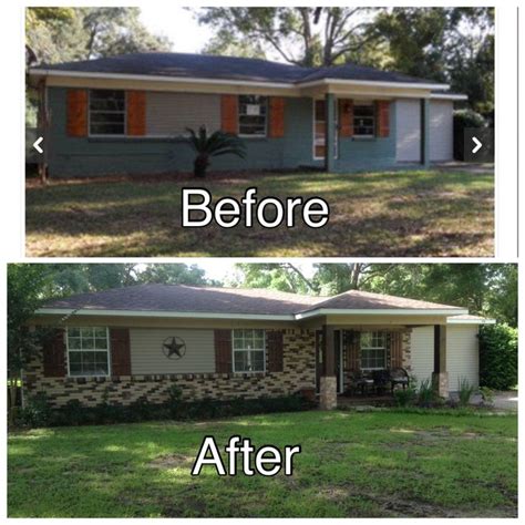 For a plethora of inspirational pictures of painted brick homes, check out this post by traci from beneath my heart! Before and after pictures of our house. We actually painted each individual brick (… | Shutters ...