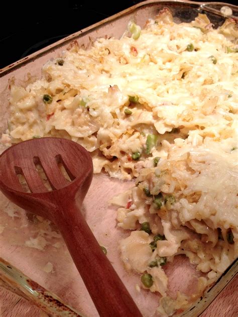 Tuna noodle casserole is made with creamy noodles, tuna and topped with crispy breadcrumbs and cheese. Pin on Food