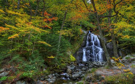 Autumn Cascading Waterfall Hd Wallpaper Background Image 3764x2342