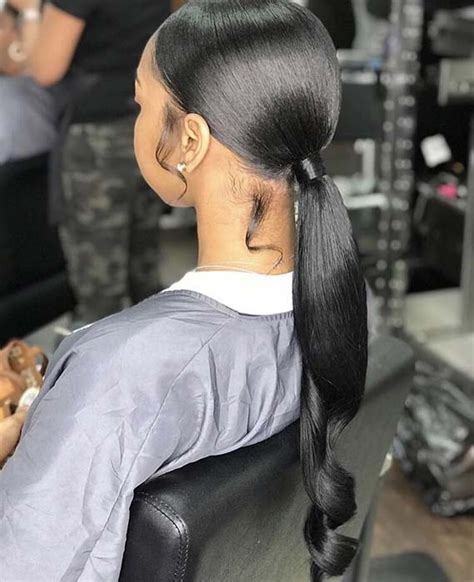 The height of the ponytail on the back of the woman's head can be adjusted for better torque. 21 Sleek Ponytail Hairstyles Perfect for Any Occasion ...