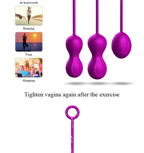 Purple Kegel Balls Set Vagina Tighten Toys For Woman Vagina Training