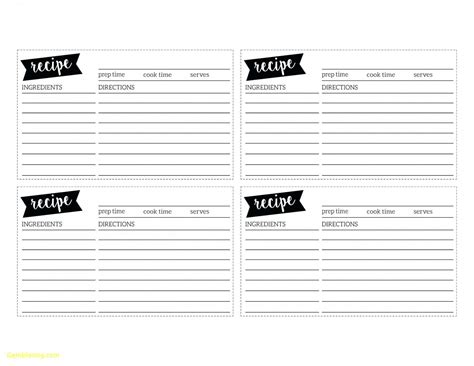 Example recipe using the default chic template. Recipe Card Template For Word 3X5 - Cards Design Templates