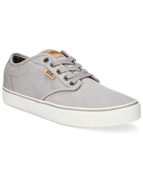 Vans Mens Atwood Deluxe Twill Sneakers In Gray For Men Grey Lyst
