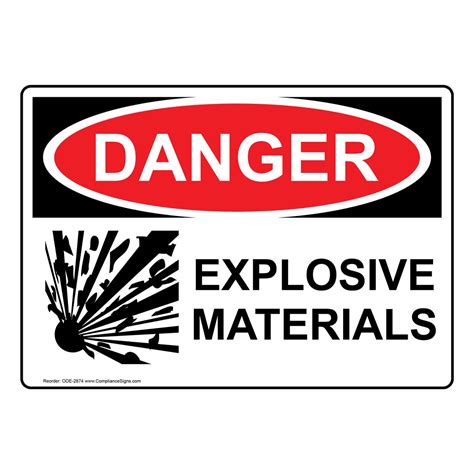 Osha Sign Danger Explosive Materials Sign Hazmat