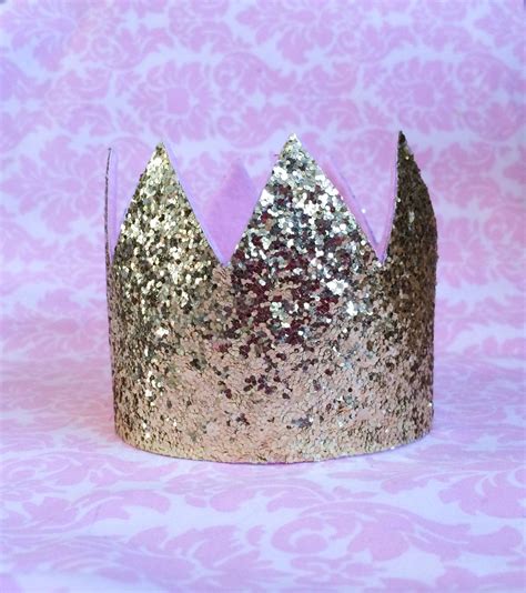 Gold Glitter Crown Birthday Crown Photo Prop Etsy Glitter Crown