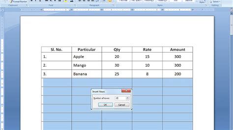 How To Quickly Insert Rows In Word Table