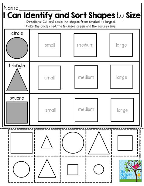 Sorting Shapes Worksheets For Kindergarten Printable Back To School No Prep Math And Literacy