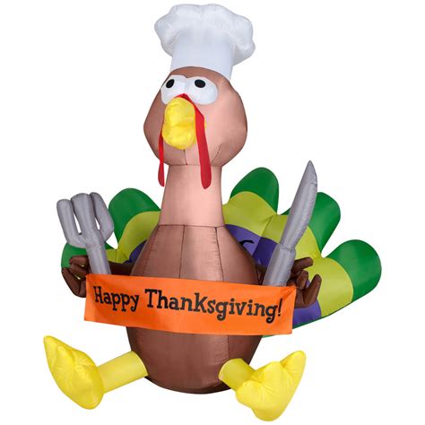 shop gemmy 4 9 ft lighted turkey thanksgiving inflatable at