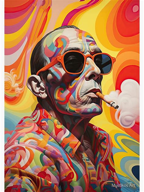 Hunter S Thompson Psychedelic Op Art Trippy Abstract Design Poster
