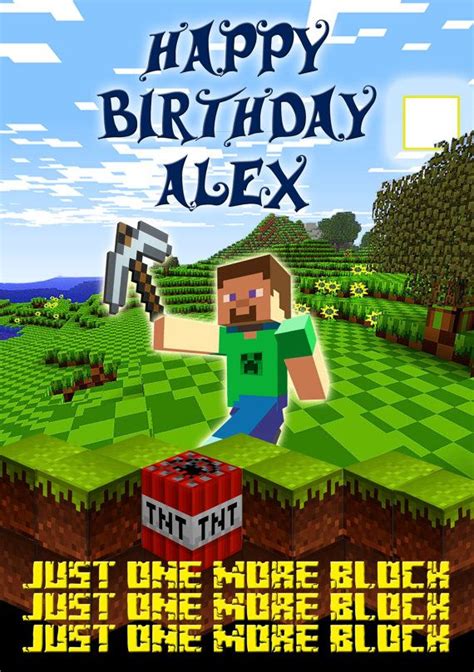 We print out our favorite minecraft images, cut them to. MINECRAFT Personalised Birthday Card A5 by BlueCatMum on ...