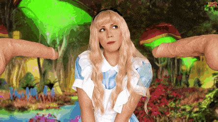 VeronicaChaos Gif AnimatedGif Cosplay Costume Bwcslut Blowjob Alice Dildo Cuminmouth