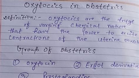 oxytocin obstetrics drugs oxytocics in obstetrics youtube