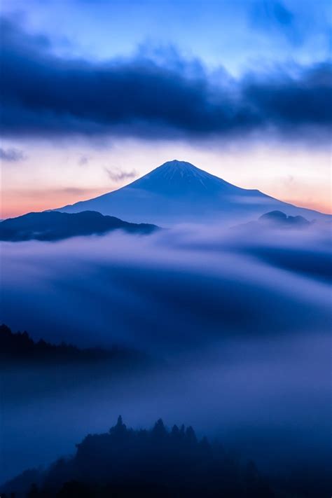 Mountain Volcano Mist Blue Iphone X 876543gs Wallpaper Download